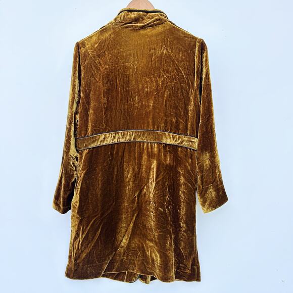Sandro Paris Eline Velvet Mustard Gold Long Sleeve Dress Mini Short Large 12 - Picture 3 of 16
